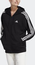 adidas Sportswear Essentials 3-Stripes Sweat à capuche zippé surdimensionné - Femme - Zwart - XL