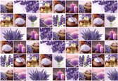 Fotobehang - Vlies Behang - Collage van Lavendel - 368 x 254 cm