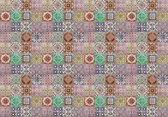 Fotobehang - Vlies Behang - Kleurrijke Tegel Mozaiek - 312 x 219 cm