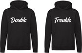 Double en Trouble 2 Hoodies | Twee truien | Maat | Bestie | BFF | Vriendje | Kinderen | Relatie | Vriend | Vriendin | Trui | Hoodie