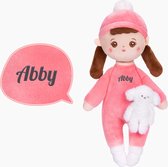Sandra's Poppenkraam | Abby | mini knuffelpop | roze | met staartjes | gratis met naam
