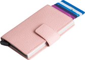 Protège-cartes en cuir Figuretta -cartes de crédit compact RFID - Femme - Rose