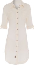Knit Factory Kim Robe chemise pour femme - Robe d'été - Robe - Beige - M - 100 % coton biologique - Longueur genou