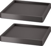 2x Stuks plantenonderzetters/multirollers vierkant antraciet kunststof 35 cm - Trolleys voor kamerplanten