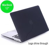 Lunso Geschikt voor MacBook 12 inch cover hoes - case - mat zwart