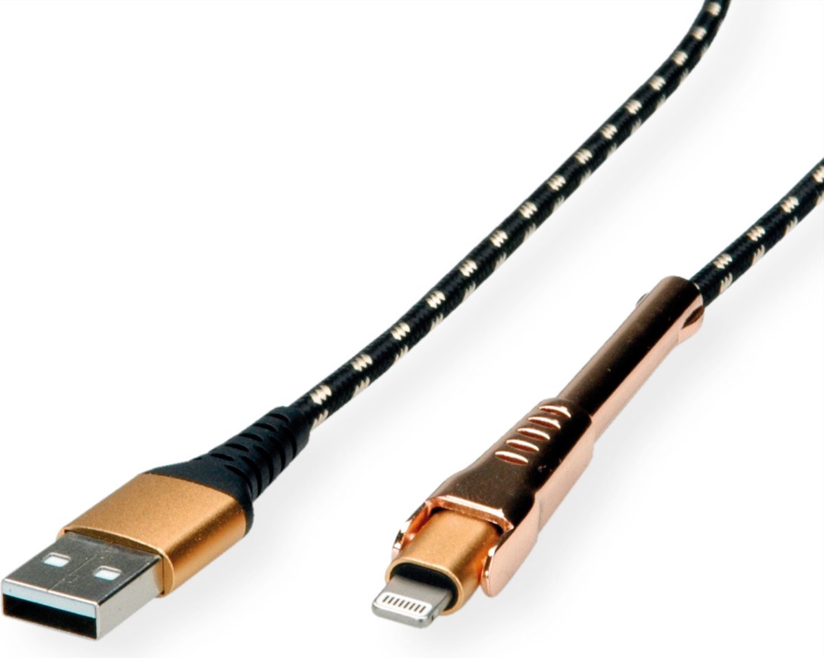 ROLINE GOLD 8pin naar USB 2.0 kabel voor iPhone, iPod, 1 m