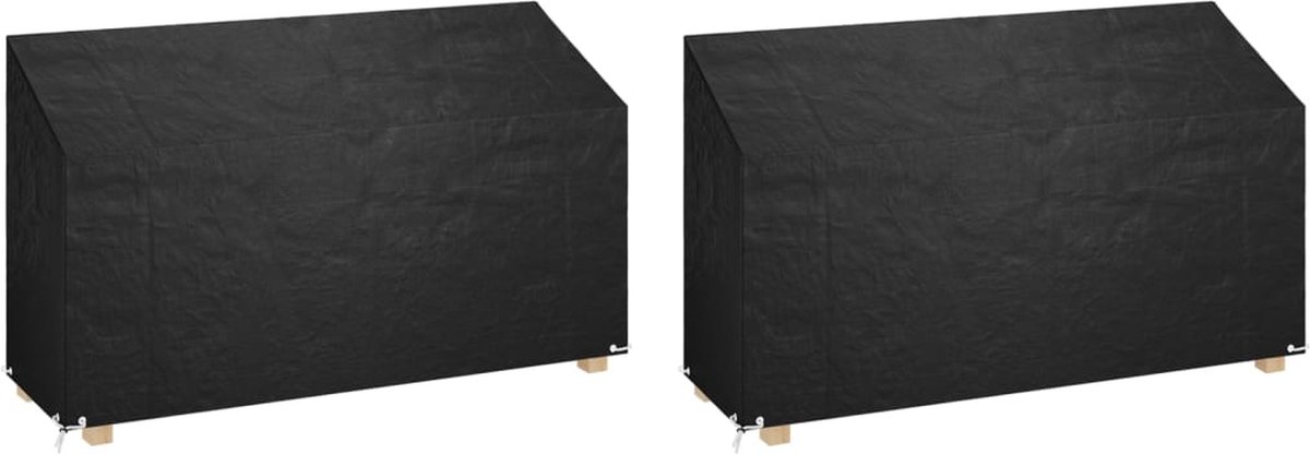 vidaXL - Tuinbankhoezen - 2 - st - 12 - oogjes - 210x70x70/88 - cm - polyetheen