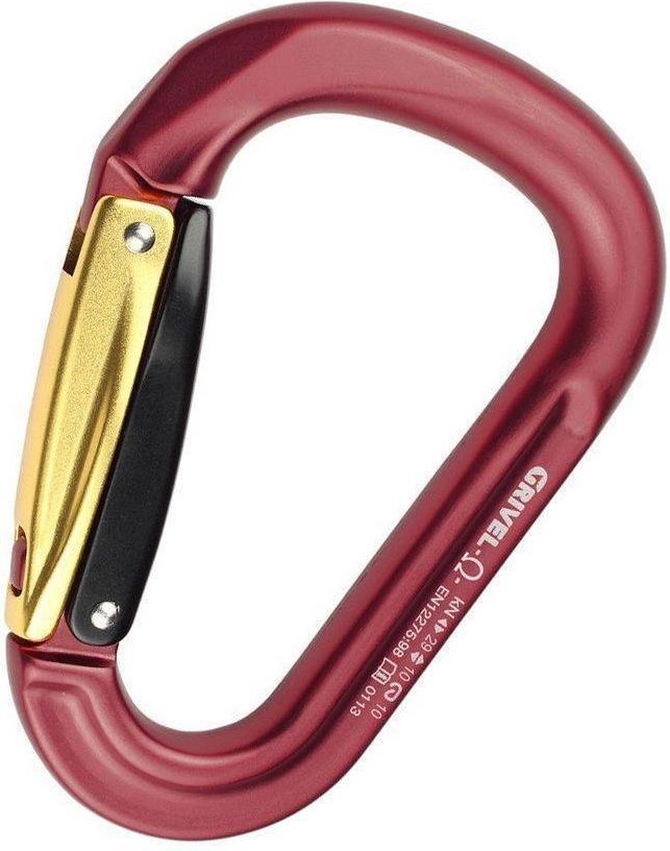 Grivel Mega K6G karabiner Twin Gate geel/rood
