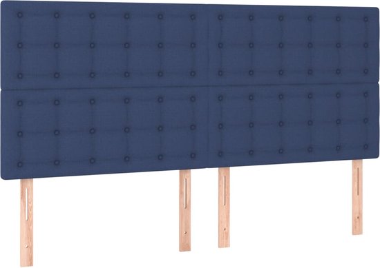 vidaXL - Sommier tapissier - avec - matelas - tissu - bleu - 160x200 - cm