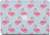 Lunso Geschikt voor MacBook Air 13 inch (2018-2019) cover hoes - case - Flamingo Blue