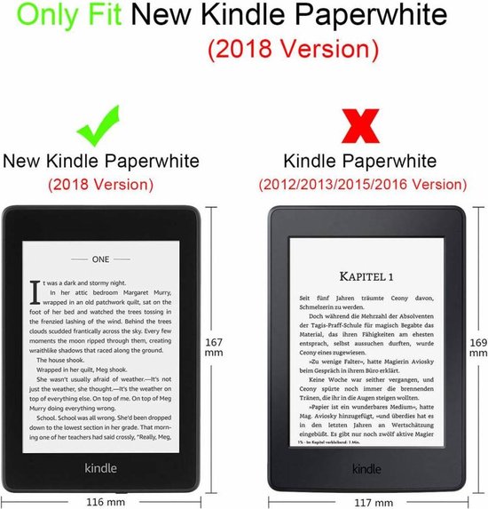 Lunso - sleepcover hoes - Geschikt voor Kindle Paperwhite 4 - Don't Touch van Lunso — afbeelding 3