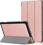 Lunso - Geschikt voor Lenovo Tab M10 Gen 1 - Tri-Fold Bookcase hoes - Rose Goud