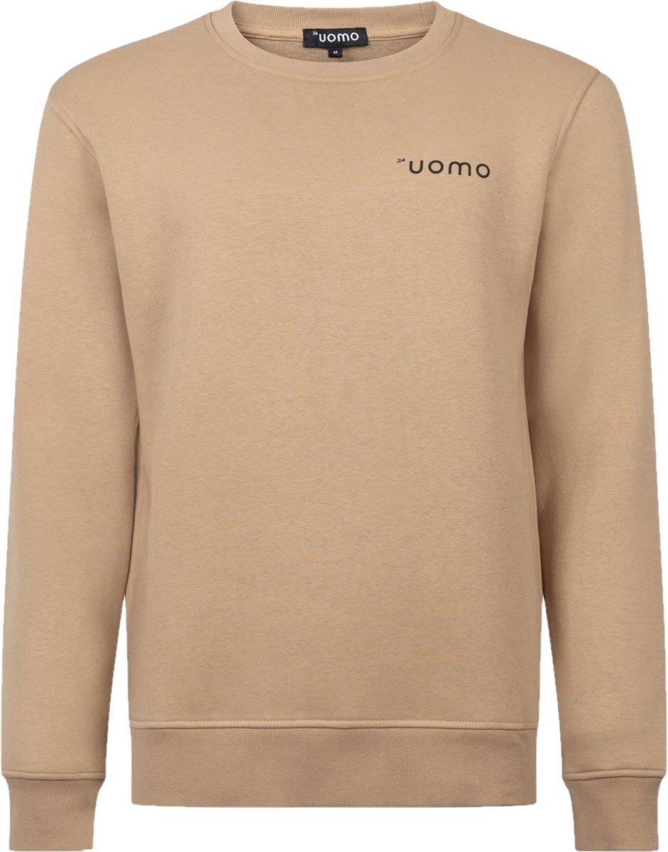 24 Uomo Basic Sweater Bruin Heren - Maat: XL