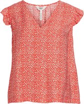 Object T-shirt Objleonora Seline S/s Top 126 Div 23041618 Hot Coral/leo Dames Maat - 40