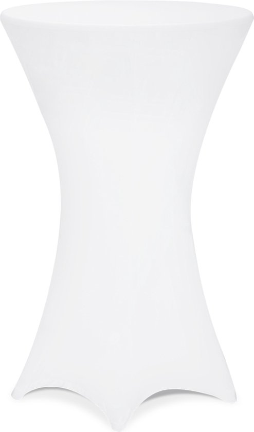 Deuba Statafelrok Tafelkleed Stretch 30°C Wasbaar Ø 60 cm Wit