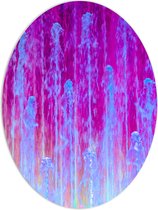PVC Schuimplaat Ovaal - Abstracte Mix van Blauwe en Paarse Kleuren - 60x80 cm Foto op Ovaal (Met Ophangsysteem)
