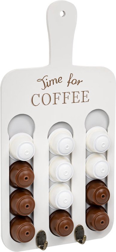 sciuU Capsulehouder voor aan de muur, compatibel met originele Nespresso, wandhouder, verschuifbare en decoratieve structuur, capaciteit 20 capsules, organizer en decoratie voor thuis of op kantoor