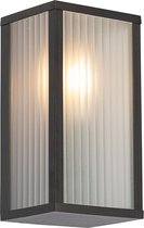 QAZQA charlois - Moderne Wandlamp voor buiten - 1 lichts - D 14 cm - Zwart - Buitenverlichting