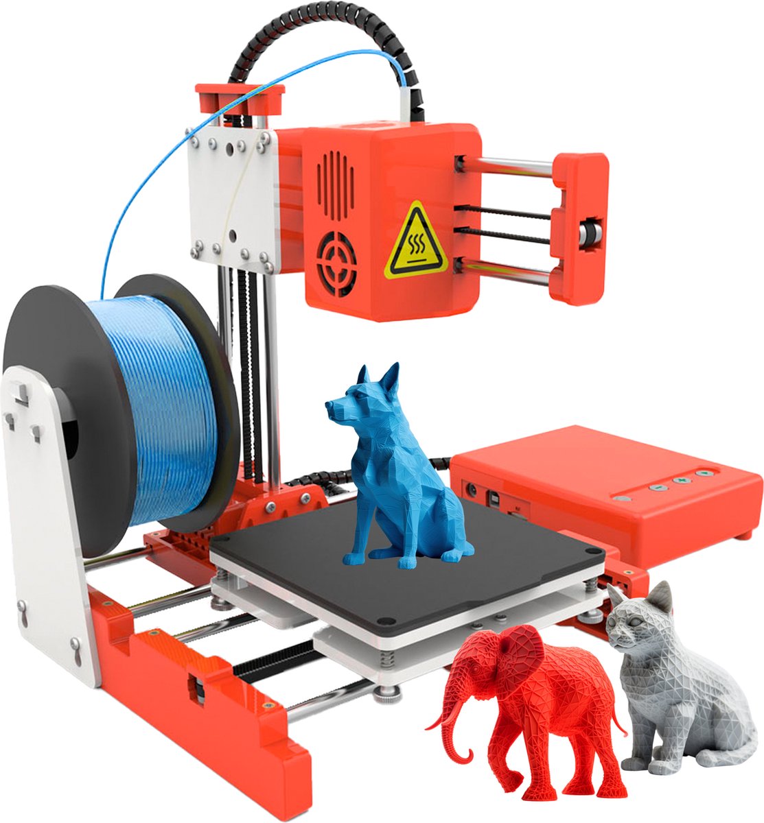 3D&Print 3D Printer Bouwpakket - Starterspakket Kinderen - Rood | bol.com