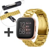 iMoshion Stalen bandje met Horlogeband inkorter Geschikt voor Fitbit Versa / Versa 2 / Versa Lite - Goud