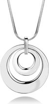 Twice As Nice Halsketting in zilver, dubbele open ronde  40 cm+5 cm