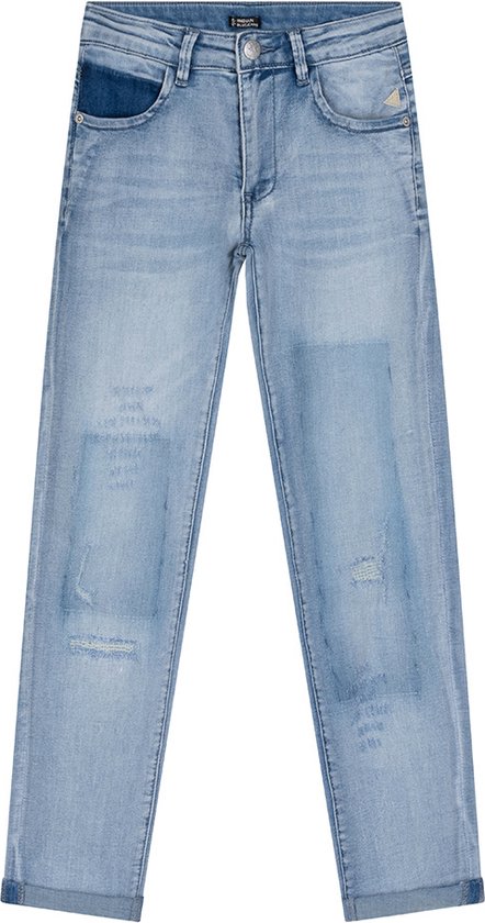 Indian Blue Jeans Blue Sue Damaged Straight Fit Jeans Filles - Pantalons - Blauw - Taille 146