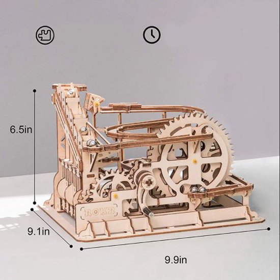 Bouwpakket Familie - Waterrad - Knikkerbaan - 294 Onderdelen - Luxe Modelbouw - Montage Speelgoed - DIY Puzzel