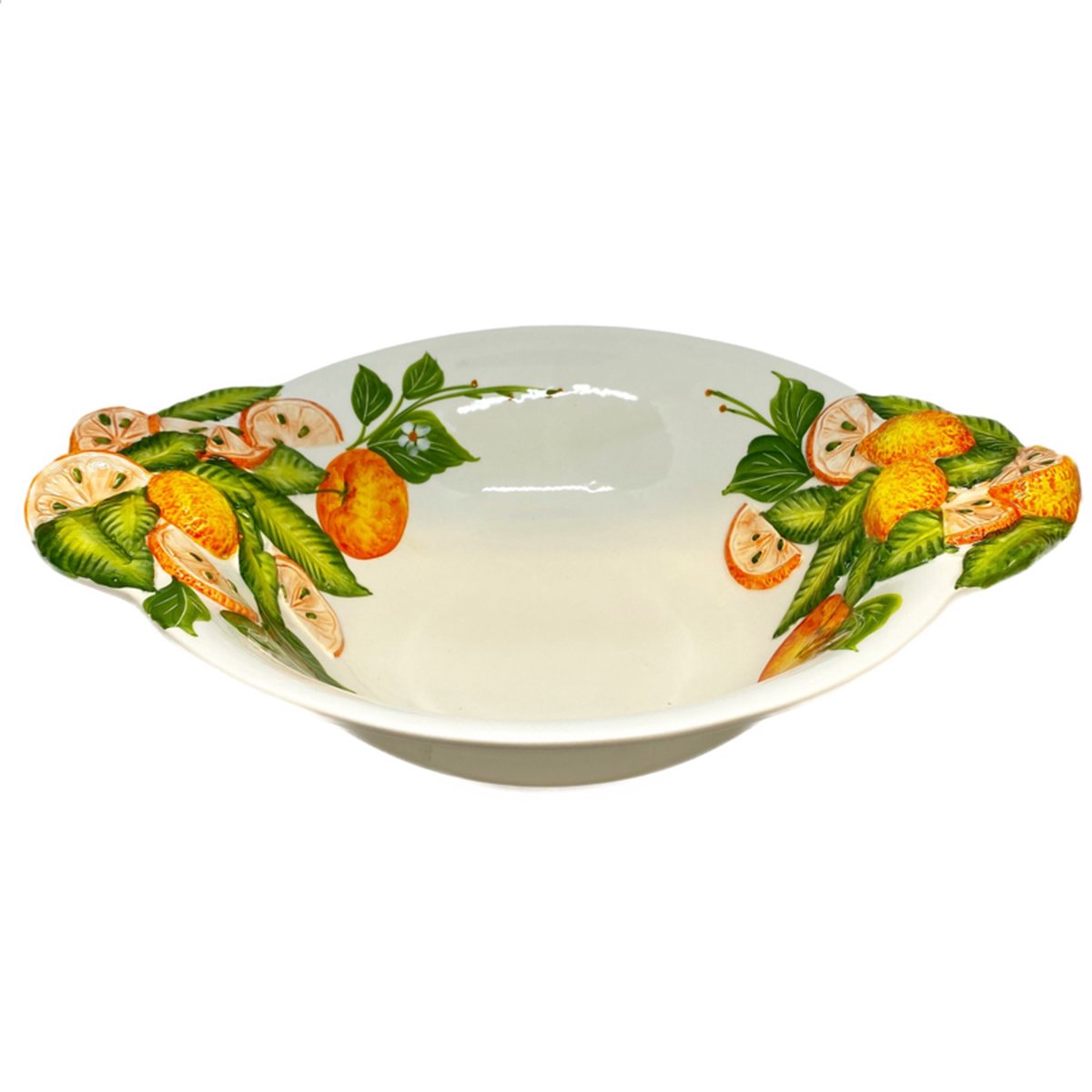 Sinaasappel schaal diep reliëf 40 cm ovaal wit oranje Maat L | EWSS02 | Piccobella