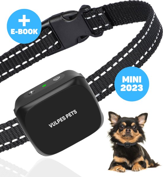 Vulpes Goods® Anti Blafband Mini - Opvoedingshalsband Zonder Schok & Diervriendelijk - Anti Blaf Apparaat voor Kleine Honden - Waterdicht - Oplaadbaar - Vibratie en Audio