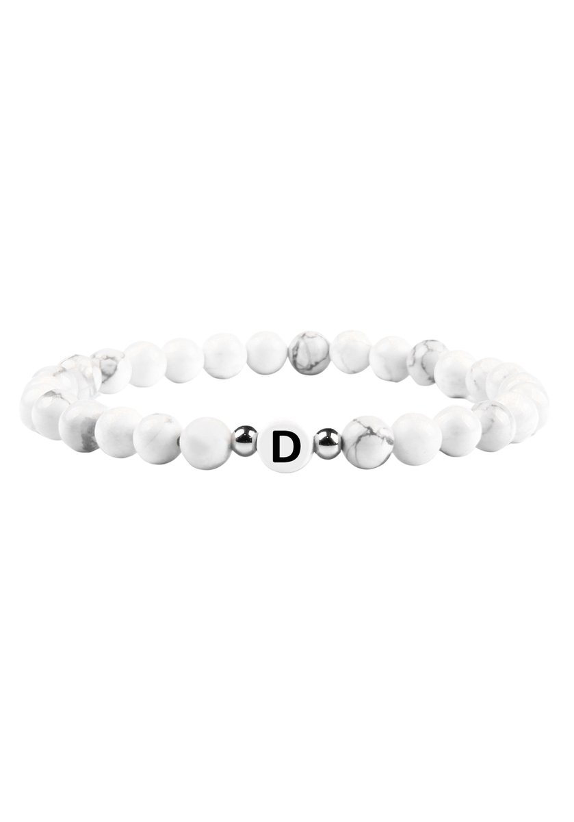 good.designs Parelarmband van howlietstenen met de letter D