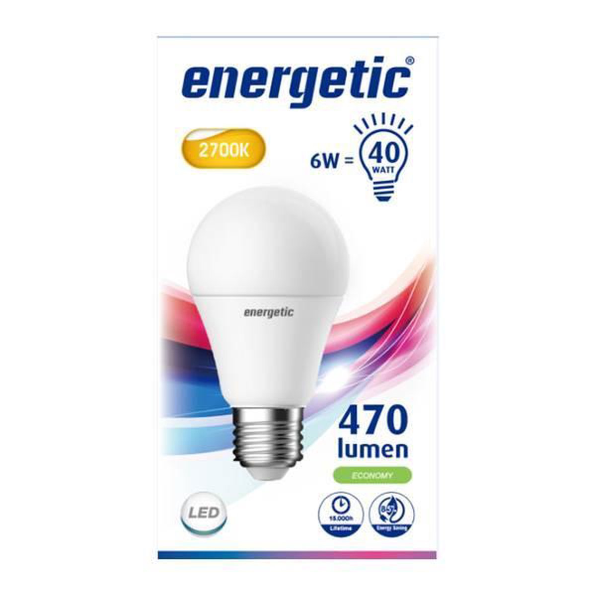 E27 Energetic Bulb LED Lamp 6W Vervangt 60W