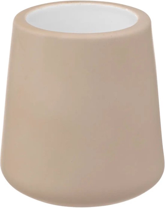 Beige polyresin houder voor toiletborstel, taps toelopend.