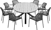 Garden Impressions Barista tuinset 9-delig groen - Tulli tuintafel ovaal 280x140 cm grey teak look