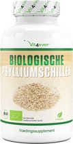 Biologische psylliumschillen - 365 veganistische capsules - 3000 mg per dagdosis - Premium: 100% organisch psyllium uit India, 99+% zuiver, fijngemalen - Duurzaam geteeld - Vit4ever