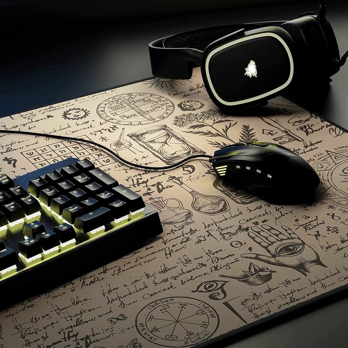 CSL - XXL muismat Gaming 900x400 mm - XXL muismat groot met motief - onderlegger groot formaat - verbetert precisie en snelheid - ook voor Roccat Razer Logitech muis en toetsenbord - Flowers
