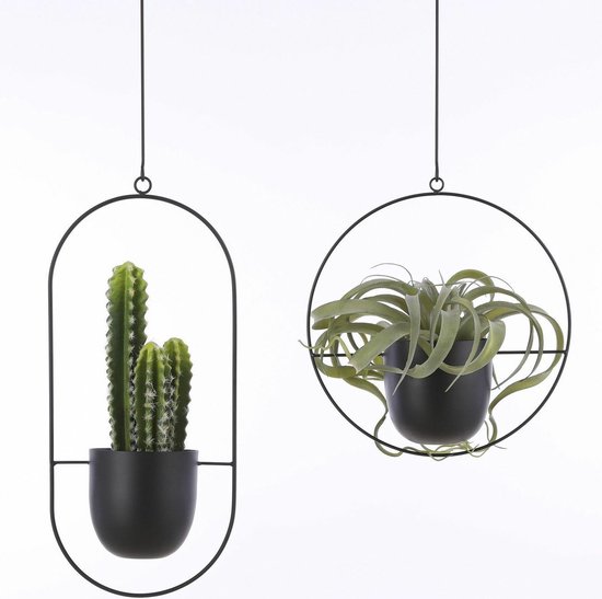 Mica Decorations Plantenpot - IJzer - industrieel zwart - L34 x W14 x H65 cm - Bloempot