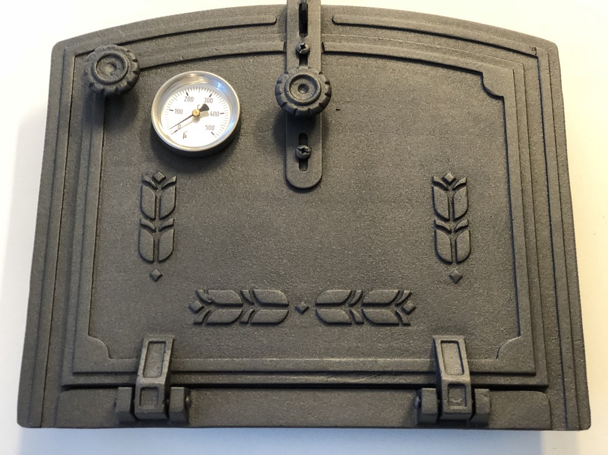 Ovendeur voor de kachel of oven gietijzer+temp