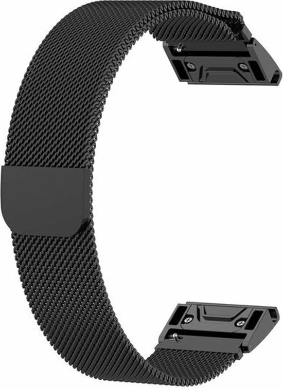 By Qubix Bracelet milanais - Zwart - Garmin Forerunner 745 - 935 - 945 - 955 - 965
