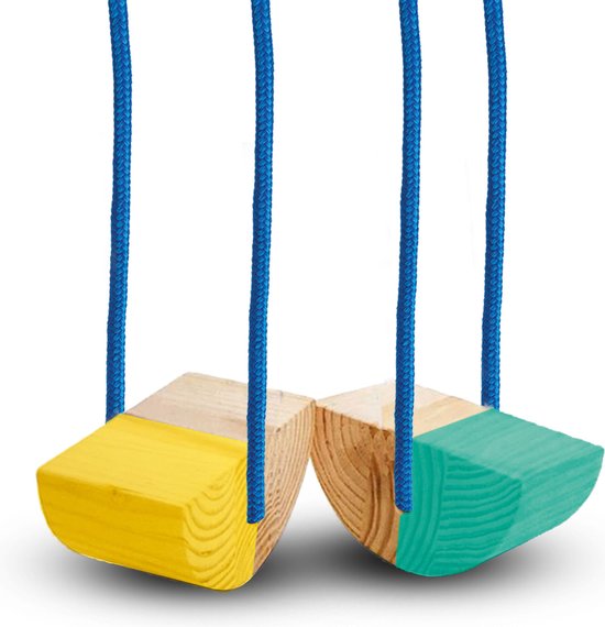 SES - Loopklossen - gemaakt van hout - twee verschillende kanten om te gebruiken - in vrolijke kleuren