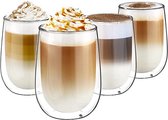 Dubbelwandige latte macchiato-glazen, koffieglas, theeglazen - mokkakopjes , Koffiekopjes , espressokopjes - kopjes - Cappuccino kopjes 4x350ml