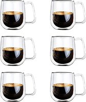 Dubbelwandige latte macchiato-glazen, koffieglas, theeglazen - mokkakopjes , Koffiekopjes , espressokopjes - kopjes - Cappuccino kopjes 6*250ml