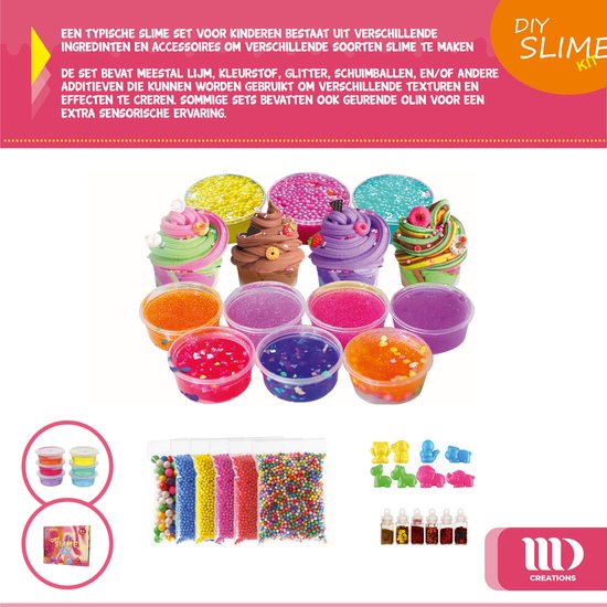 MD Creations ® - slijmset - slime - slime voor kinderen - kristalhelder slijm- Speelslijm - putty - fluffy slijm - slijm maken - slijm - MD Creations