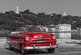 Fotobehang - Vlies Behang - Klassieke Retro Auto in Cuba - Havana - Vintage - 368 x 380 cm