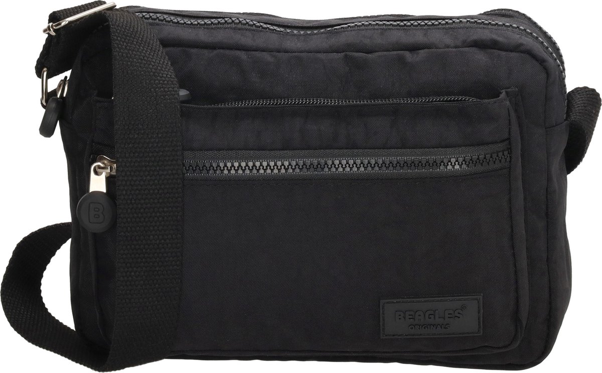 Beagles Originals Vilhena Crossbody Schoudertas met handige Ritsvakken - Zwart