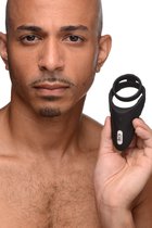 XR Brands Siliconen Cockring met Vibrerende Stimulator black