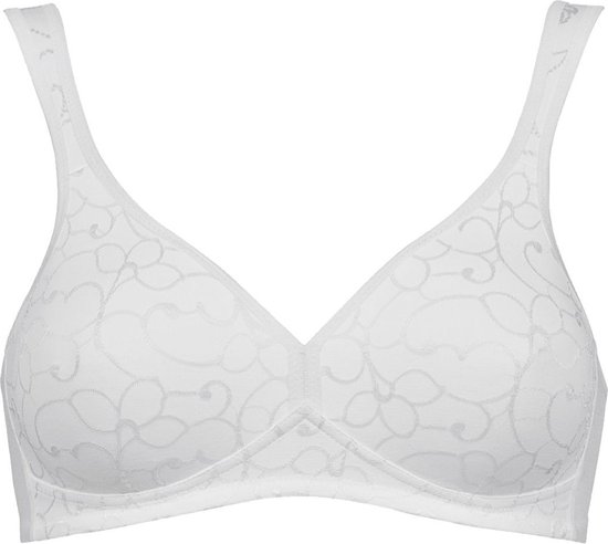 Witte Triumph Elegant Cotton N beha met bloemenpatroon en brede schouderbandjes.