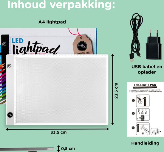 Peinture au diamant Lightpad - A4 - Planche à dessin - Lichtpad - Crafts & Co