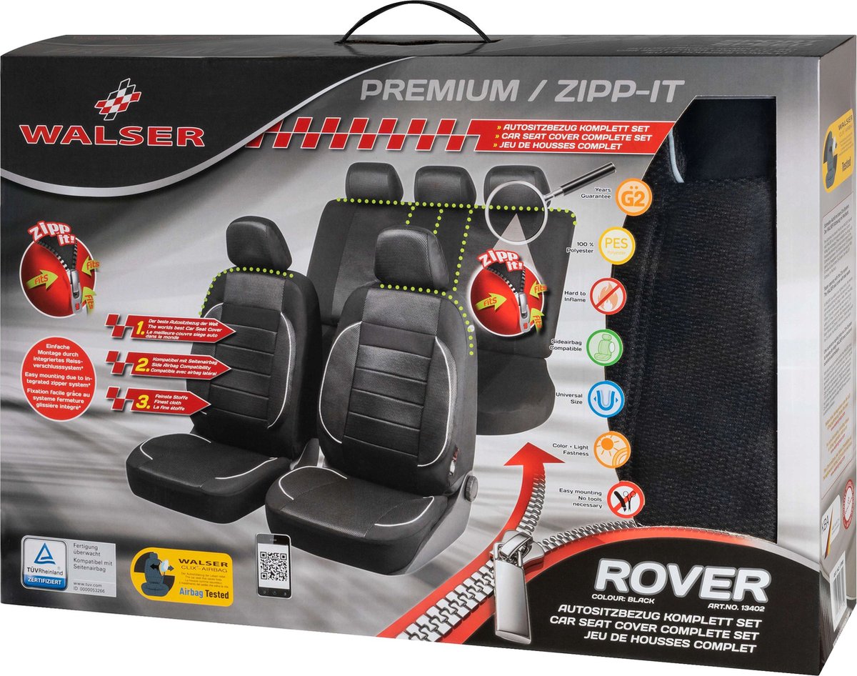 Auto stoelbeschermer Rover met Zipper ZIPP-IT Premium Autostoelhoes, set,  2... | bol