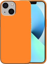 Smartphonica Siliconen hoesje voor iPhone 13 Mini case met zachte binnenkant - Oranje / Back Cover geschikt voor Apple iPhone 13 Mini