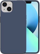 Smartphonica Siliconen hoesje voor iPhone 13 case met zachte binnenkant - Donkerblauw / Back Cover geschikt voor Apple iPhone 13
